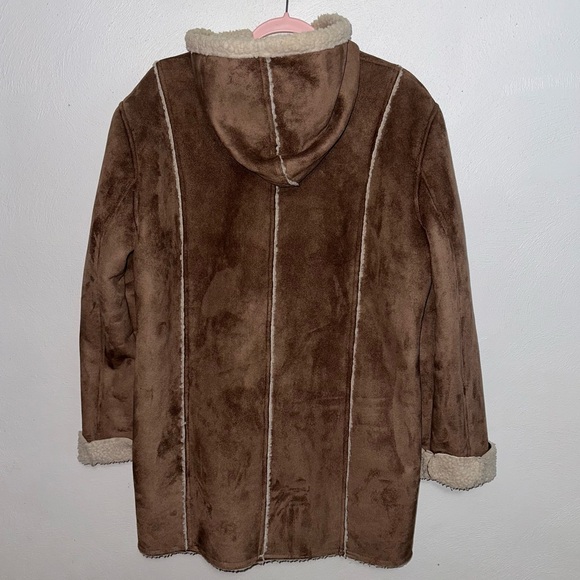 Brown Sherpa Hooded Coat - Picture 7 of 9